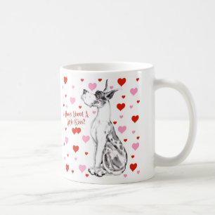 Great dane Harlequin Alla hjärtans dag Kiss Kaffemugg