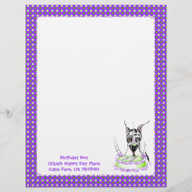 Great dane Harlequin Birthday Cake (Framsida)