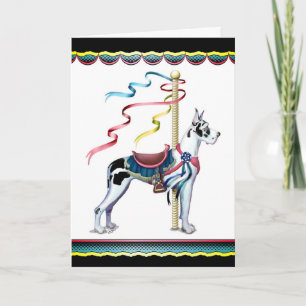Great dane Harlequin Carousel - Anpassad Kort