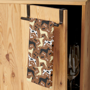 Great dane Harlequin Fawn Black Danes Kitchen Towe Kökshandduk