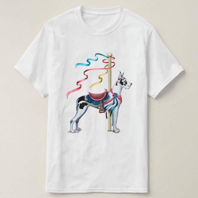 Great Dane Harlequin Karusell T Shirt (Design framsida)