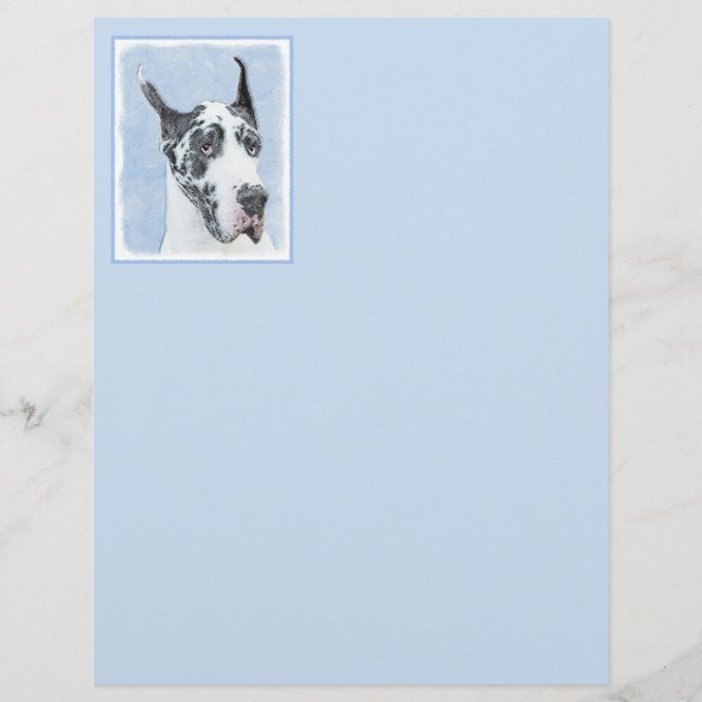 Great dane (Harlequin) - Originalkonst Hund (Framsida)