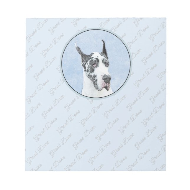 Great dane (Harlequin) - Originalkonst Hund Anteckningsblock (Framsida)