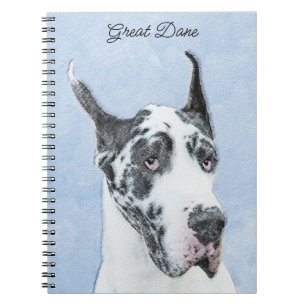 Great dane (Harlequin) - Originalkonst Hund Anteckningsbok