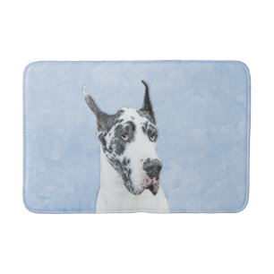Great dane (Harlequin) - Originalkonst Hund Badrumsmatta