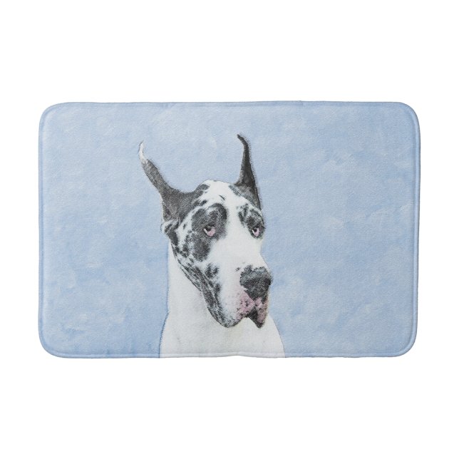 Great dane (Harlequin) - Originalkonst Hund Badrumsmatta (Framsidan)