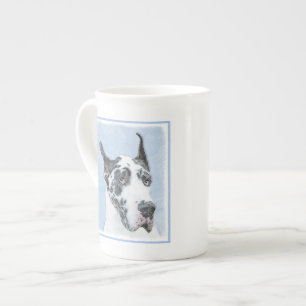 Great dane (Harlequin) - Originalkonst Hund Benporslin Mugg