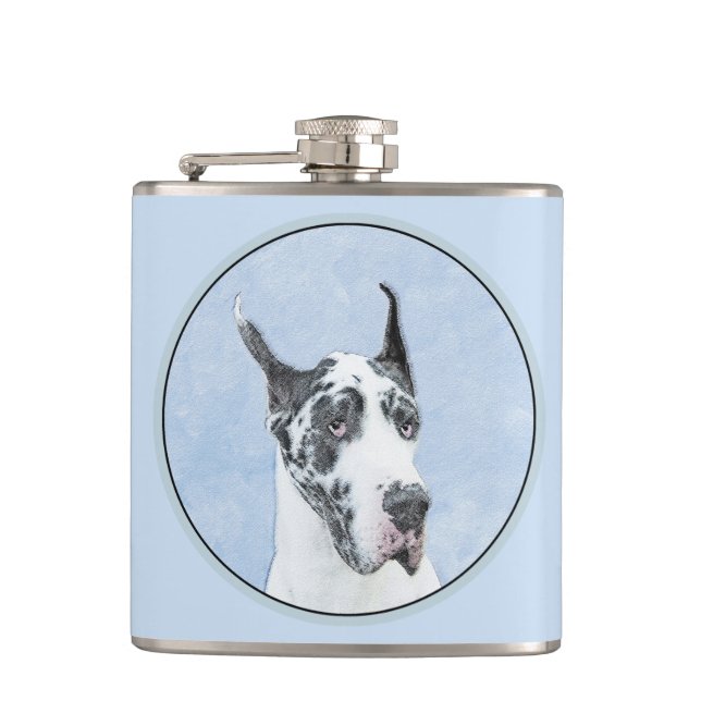 Great dane (Harlequin) - Originalkonst Hund Fickplunta (Framsidan)