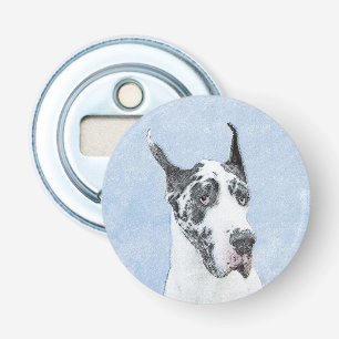 Great dane (Harlequin) - Originalkonst Hund Flasköppnare