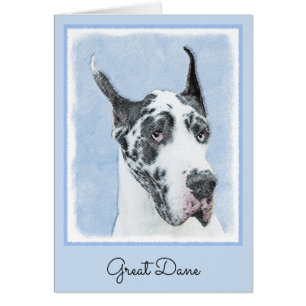 Great dane (Harlequin) - Originalkonst Hund Hälsningskort