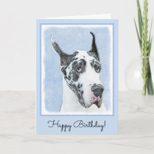 Great dane (Harlequin) - Originalkonst Hund Kort