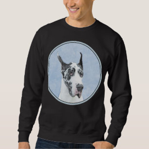 Great dane (Harlequin) - Originalkonst Hund Lång Ärmad Tröja