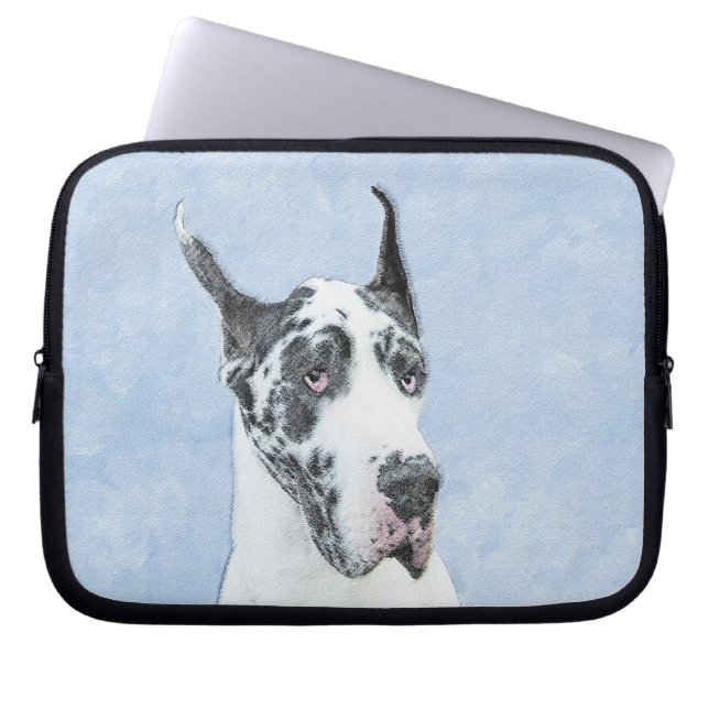 Great dane (Harlequin) - Originalkonst Hund Laptop Fodral (Framsidan)