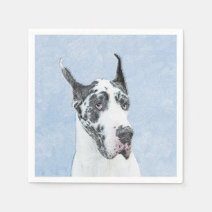Great dane (Harlequin) - Originalkonst Hund Pappersservett