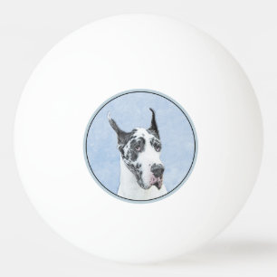 Great dane (Harlequin) - Originalkonst Hund Pingisboll