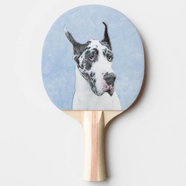 Great dane (Harlequin) - Originalkonst Hund Pingisracket (Framsidan)