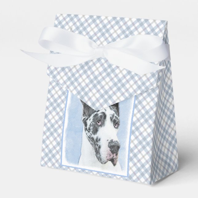 Great dane (Harlequin) - Originalkonst Hund Presentaskar (Framsidan Sidan)