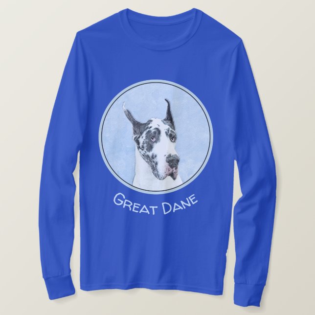 Great dane (Harlequin) - Originalkonst Hund T Shirt (Design framsida)