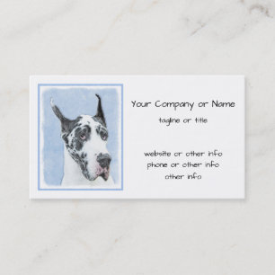Great dane (Harlequin) - Originalkonst Hund Visitkort