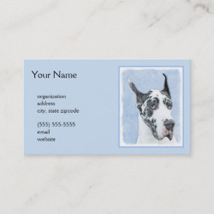 Great dane (Harlequin) - Originalkonst Hund Visitkort