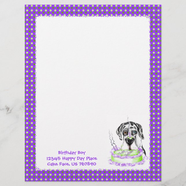 Great dane Harlequin UC Birthday Cake (Framsida)