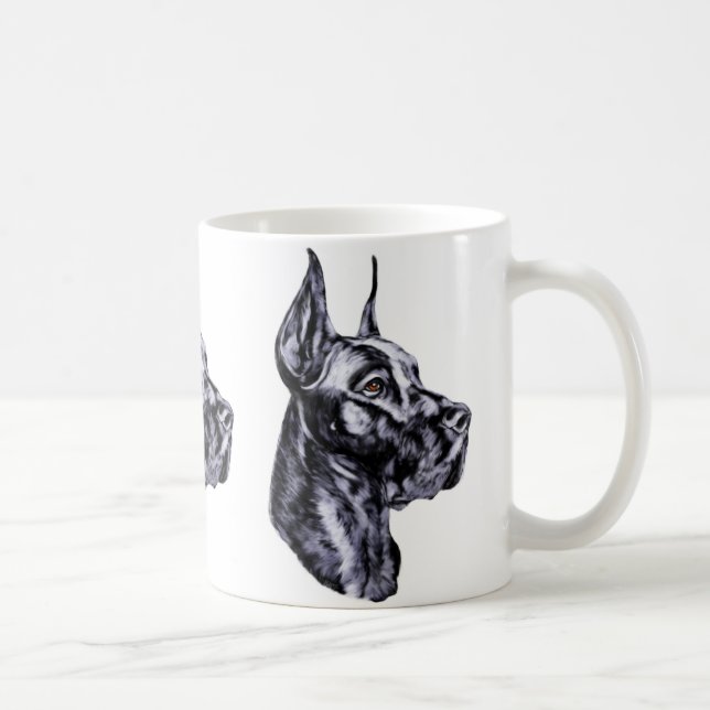Great dane Head Study Black Kaffemugg (Höger)