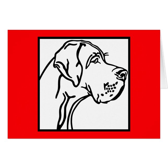 Great dane Head teckning Hälsningskort (Framsidan Horizontal)