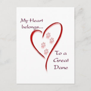 Great dane Heart-Tillhören Vykort