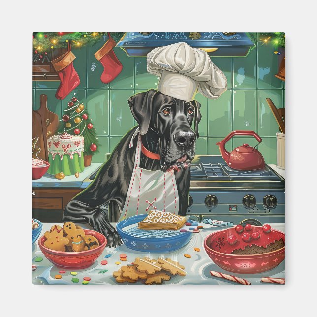 Great dane Helgdag Baking: julafton Magnet (Framsidan)