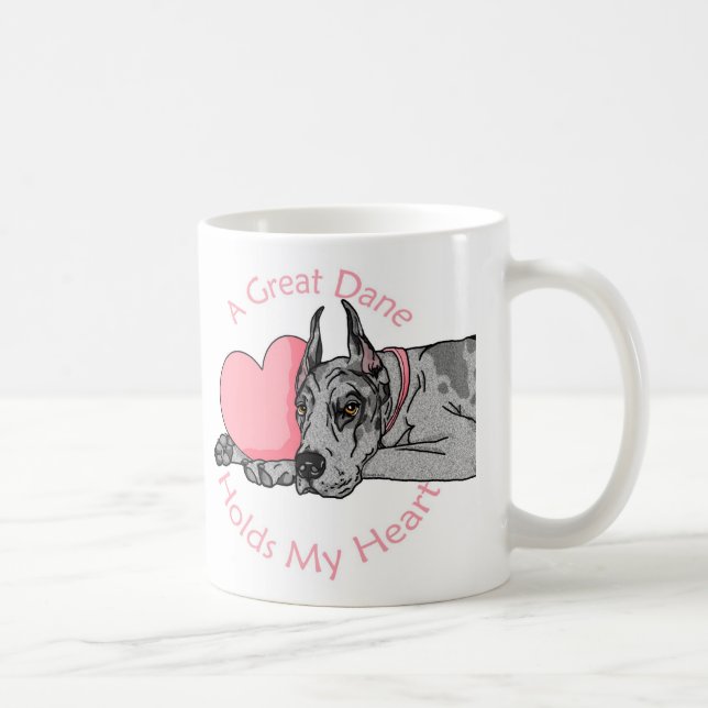 Great dane Holds Heart Merle Kaffemugg (Höger)