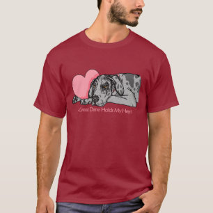 Great dane Holds Heart Merle UC T Shirt