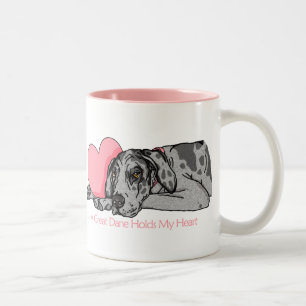 great dane Holds Heart Merle UC Två-Tonad Mugg