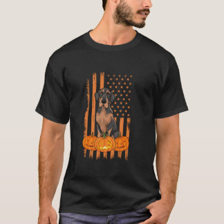 Great dane Hund American Flagga Patriotic Hallowee T Shirt