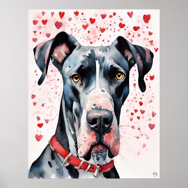 Great dane - Hund Art-utskrift Poster (Framsidan)