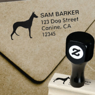 Great dane Hund aveln Silhouette Returadress Stämpel