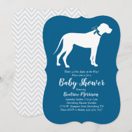 Great dane Hund Baby Shower Blue Boy Inbjudningar