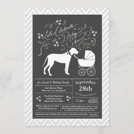 Great dane Hund Baby Shower Gender Neutral Inbjudningar