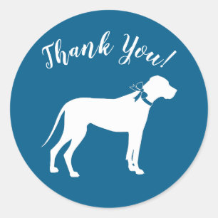 Great dane Hund Baby Shower Puppy Blue Boy Runt Klistermärke