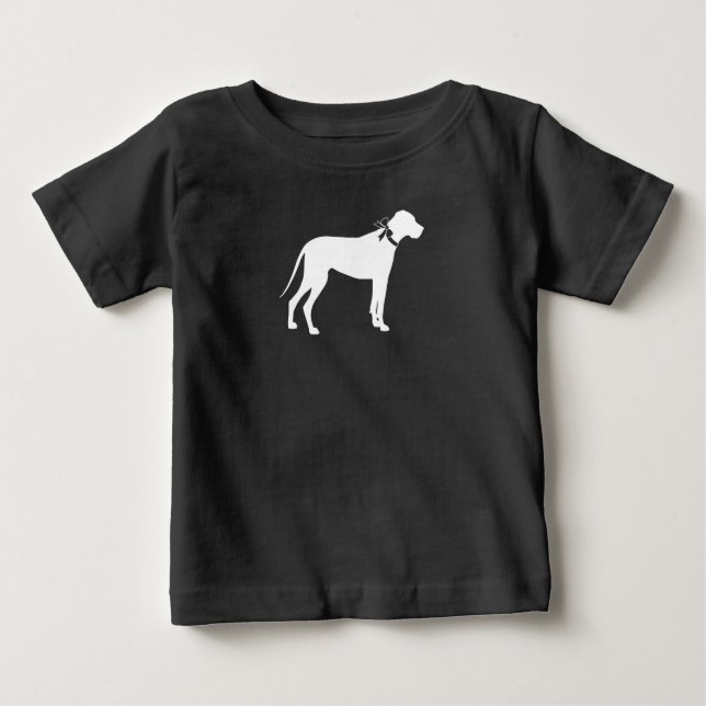 Great dane Hund Baby Shower Puppy Grått T Shirt (Framsida)