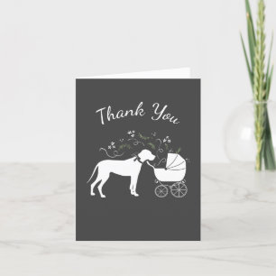 Great dane Hund Baby Shower Puppy Grått Tack Kort