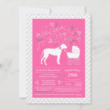 Great dane Hund Baby Shower Rosa Girl