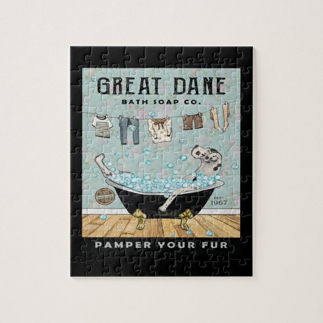 Great dane Hund Bath Soap Company Pussel (Vertikal)