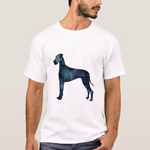 great dane Hund Black Watercolor Silhouette T Shirt