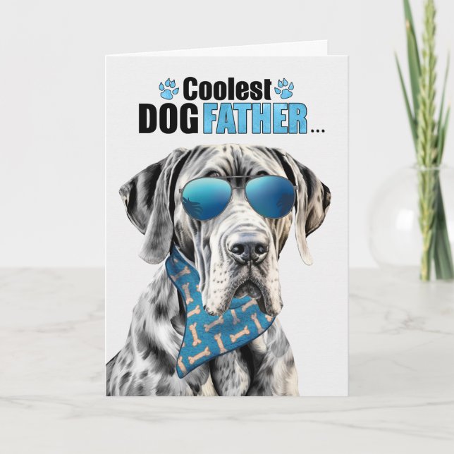 Great dane Hund Coolest Pappa Fars dag Helgkort (Framsida)