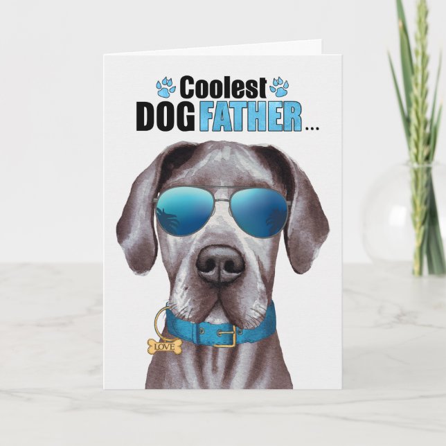 Great dane Hund Coolest Pappa Fars dag Helgkort (Framsida)