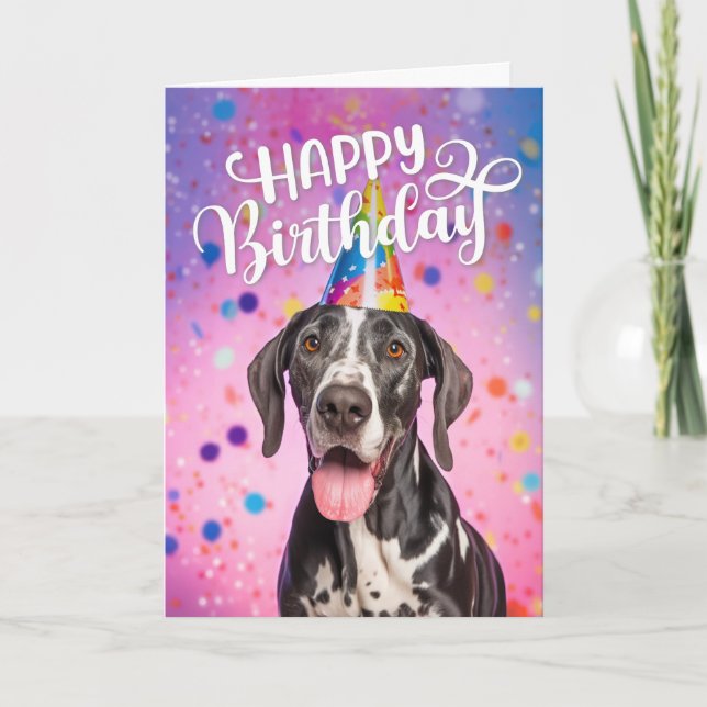 Great dane Hund Grattis på födelsedagen Kort (Framsida)