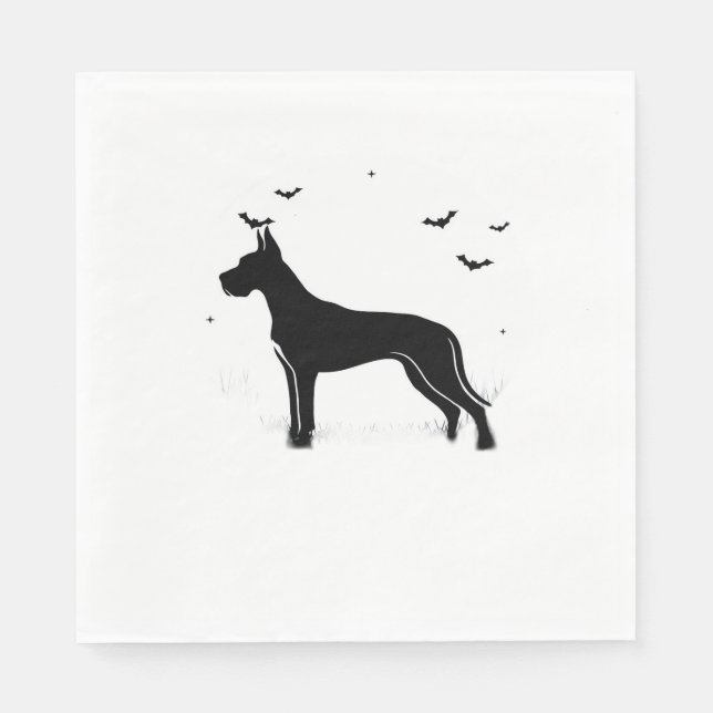 Great dane Hund - Halloween Måne Silhouette Classi Pappersservett (Framsidan)