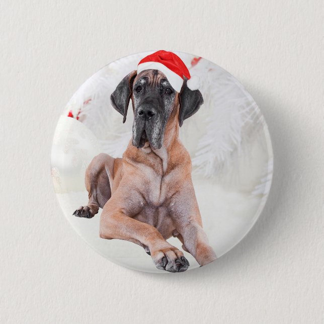 Great dane Hund Hat God jul Knapp (Framsida)