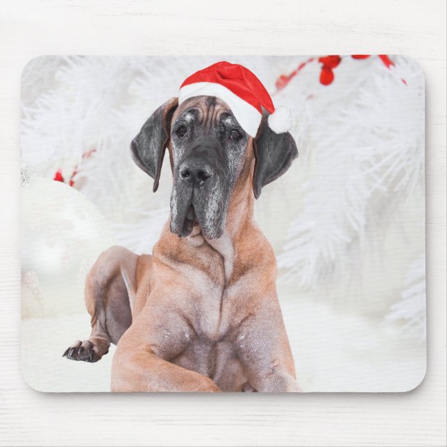 Great dane Hund Hat God jul Musmatta (Framsidan)