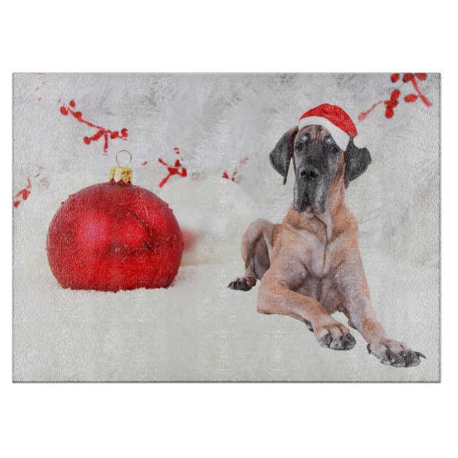Great dane Hund Hat God jul Red Ornament (Framsidan)